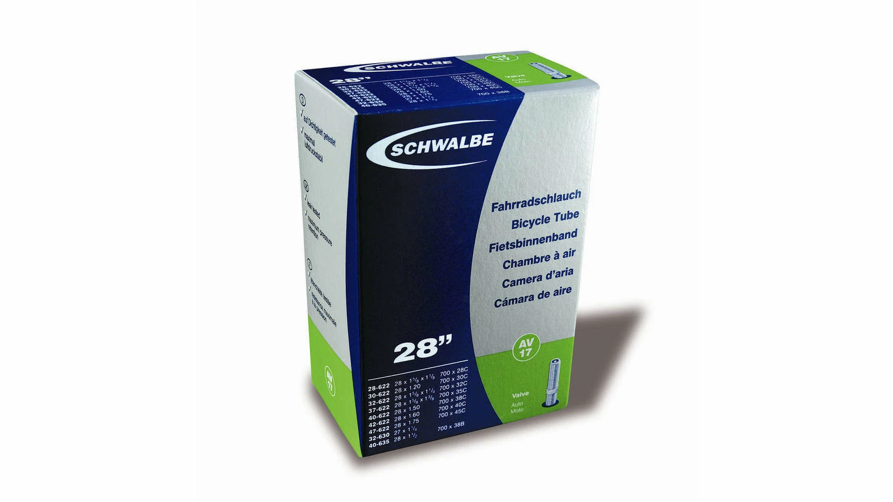 SCHWALBE Schlauch 28 AV 17 3 SCHWALBE Schlauch 28 AV 17